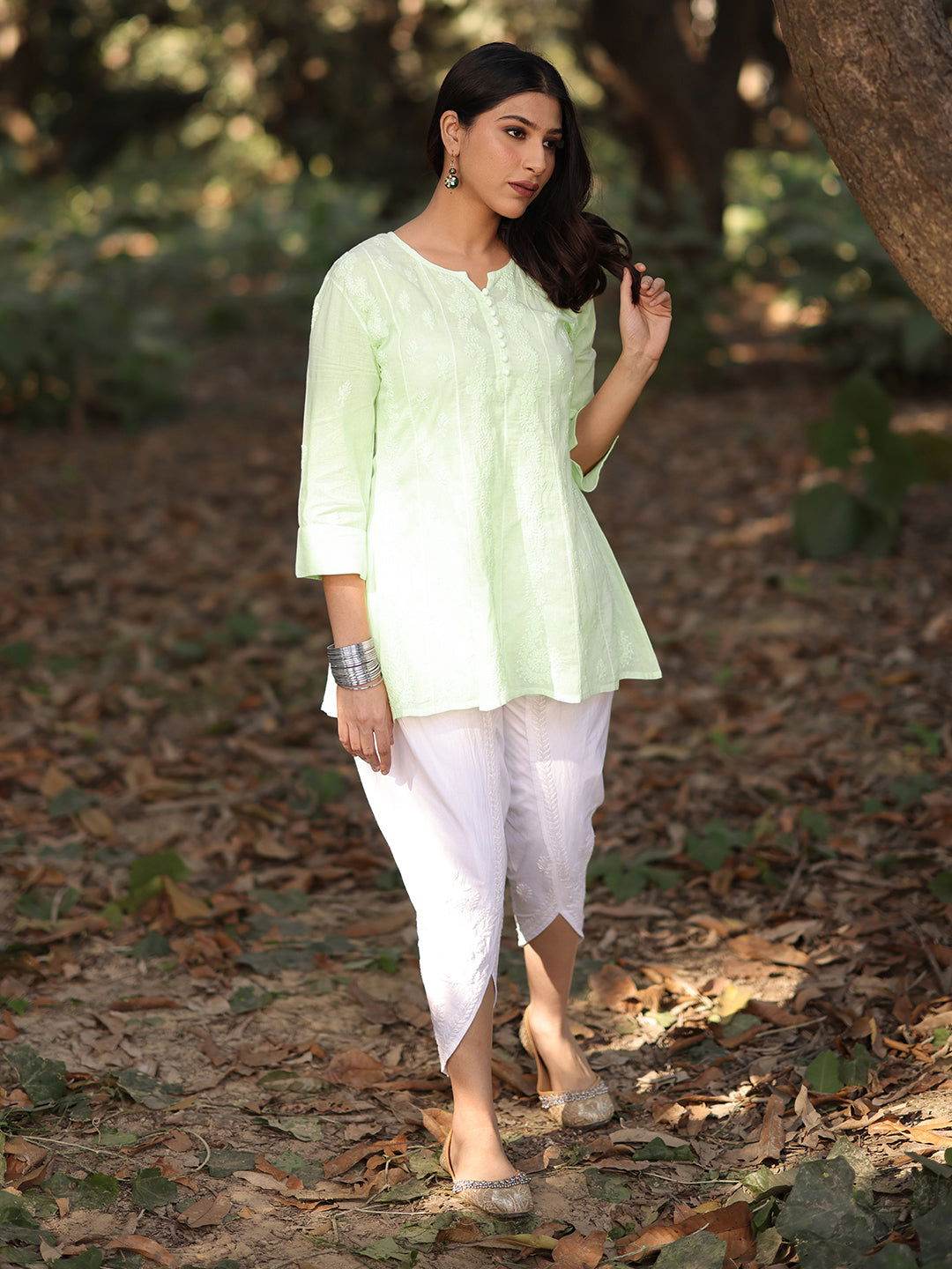 MASOOMA Chikankari Mul Anarkali Top - KRI CHIKANKARI